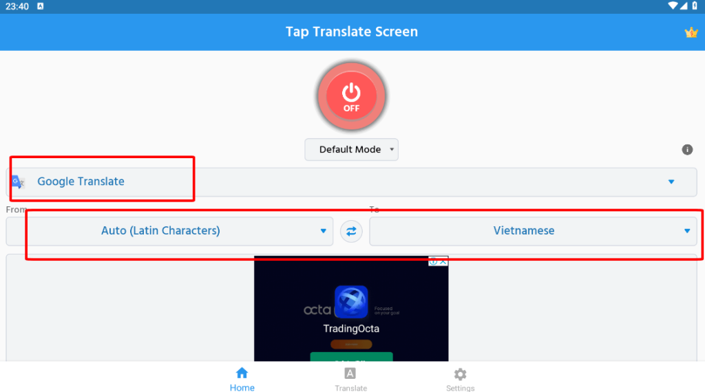 Dịch Trực Tiếp Màn Hình Game QuaỨng Dụng Tap Translate Screen